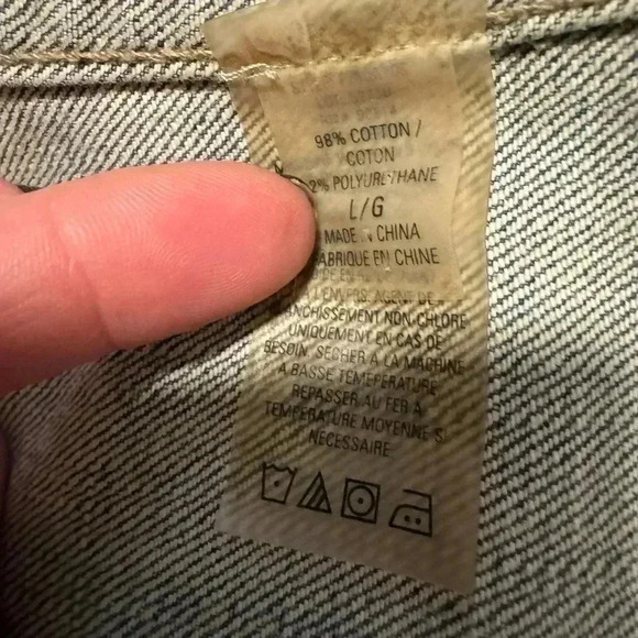ELIE TAHARI BLUE JEAN BUTTON FRONT DISTRESSED JACKET...woman’s Large - Picture 6 of 11